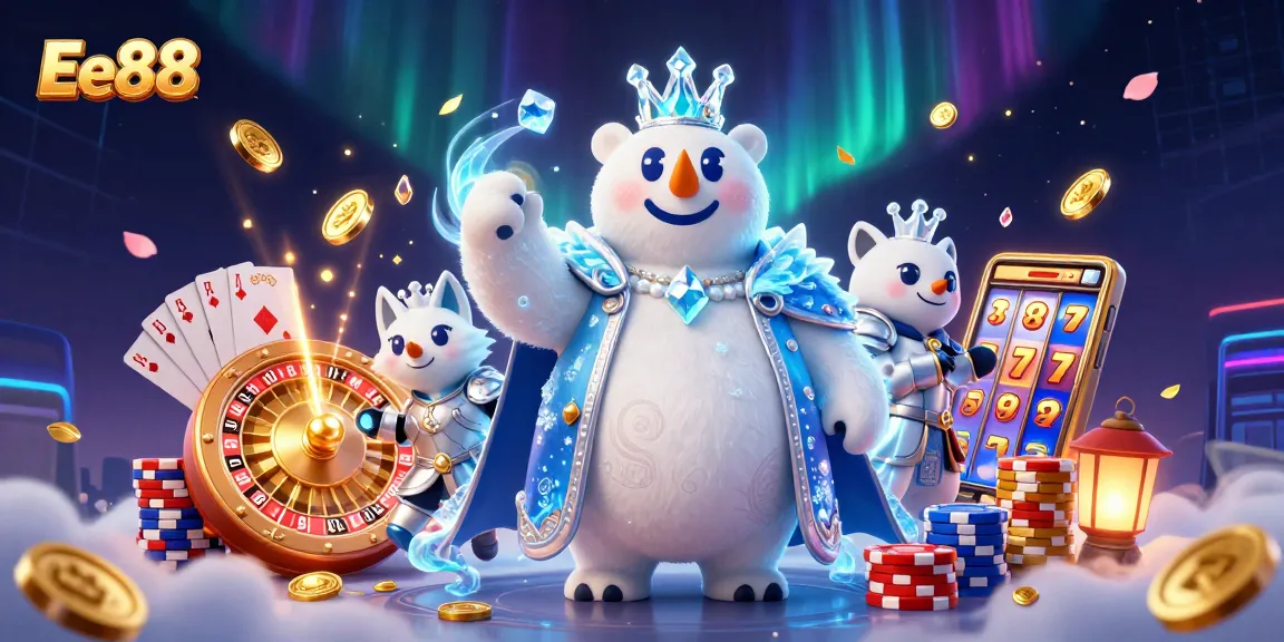 Experience thrilling wins at Ee88 with an enchanting scene featuring a polar bear and snow fox in action.
