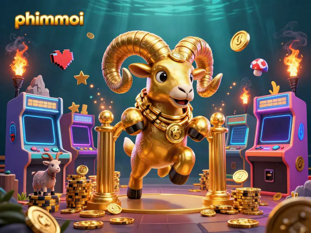 Experience exhilarating gambling with phimmoi as golden ram charges through a vibrant casino scene.