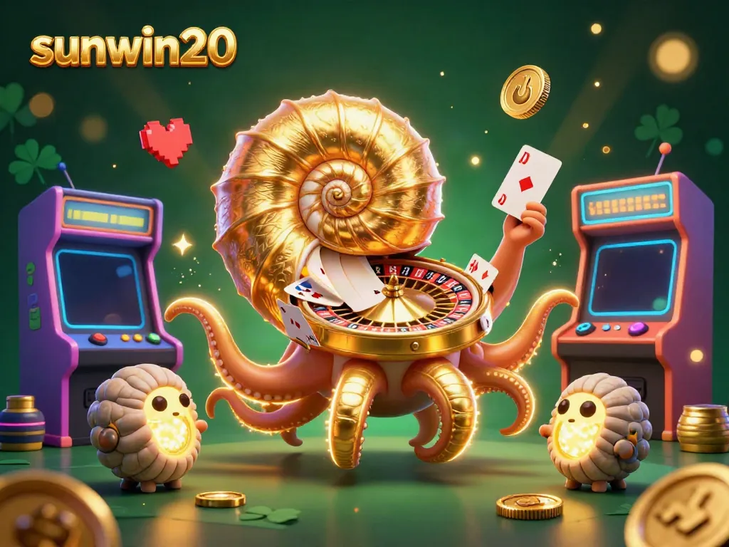 Engage in thrilling gameplay with sunwin20 as the nautilus roulette wheel and glowing companions create vibrant casino excitement.