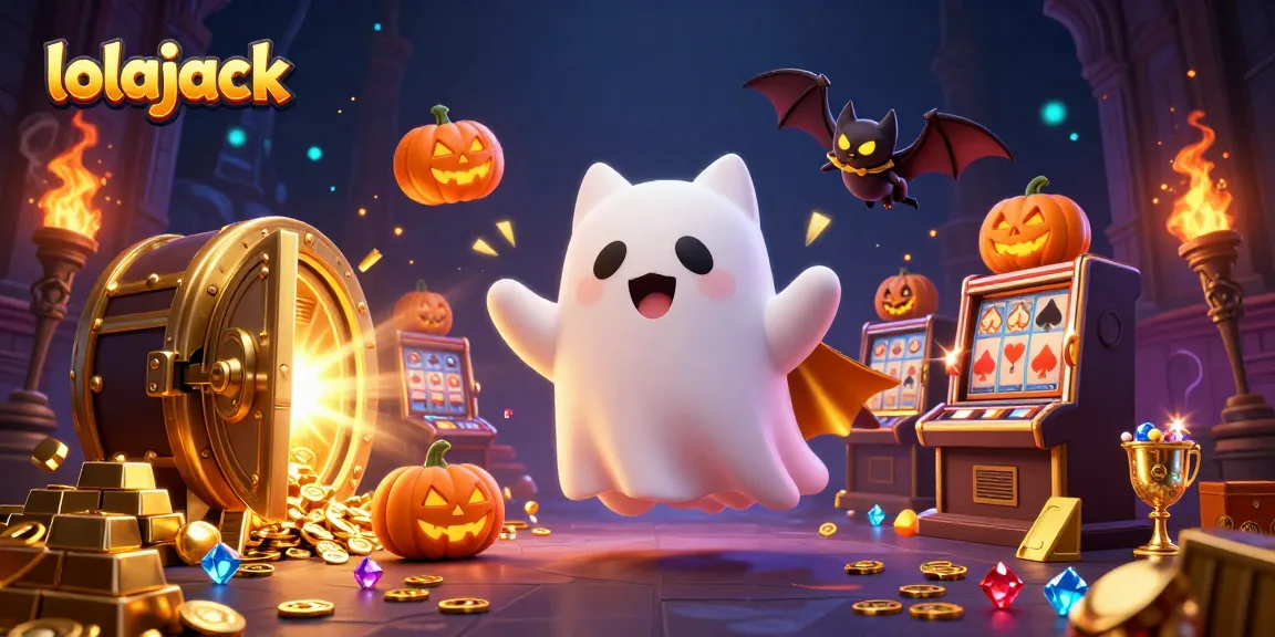 Experience the magic of lolajack as the friendly ghost cat haunts a vibrant casino.