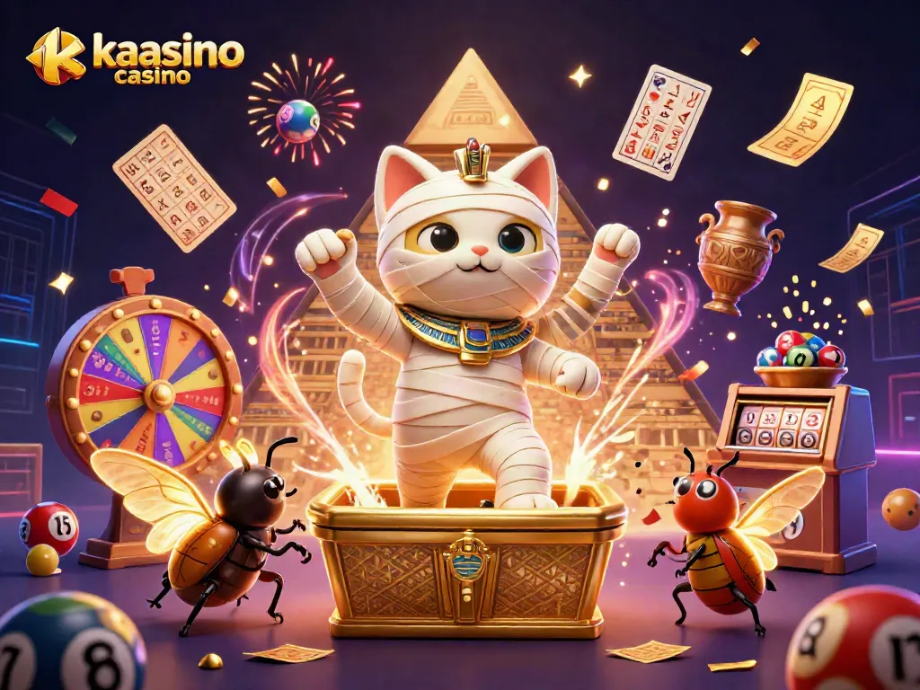 Experience the thrill of kaasino casino with vibrant lottery elements and exciting gaming characters.