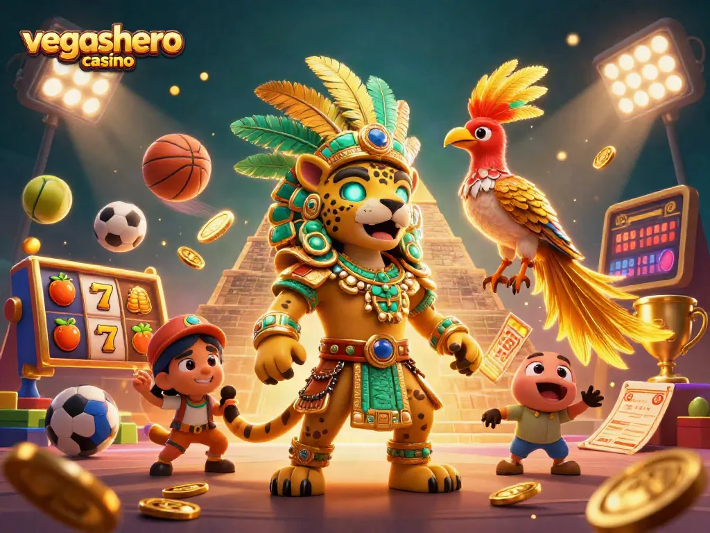 Experience thrilling gameplay at vegashero casino with jackpot slots amidst vibrant character action.