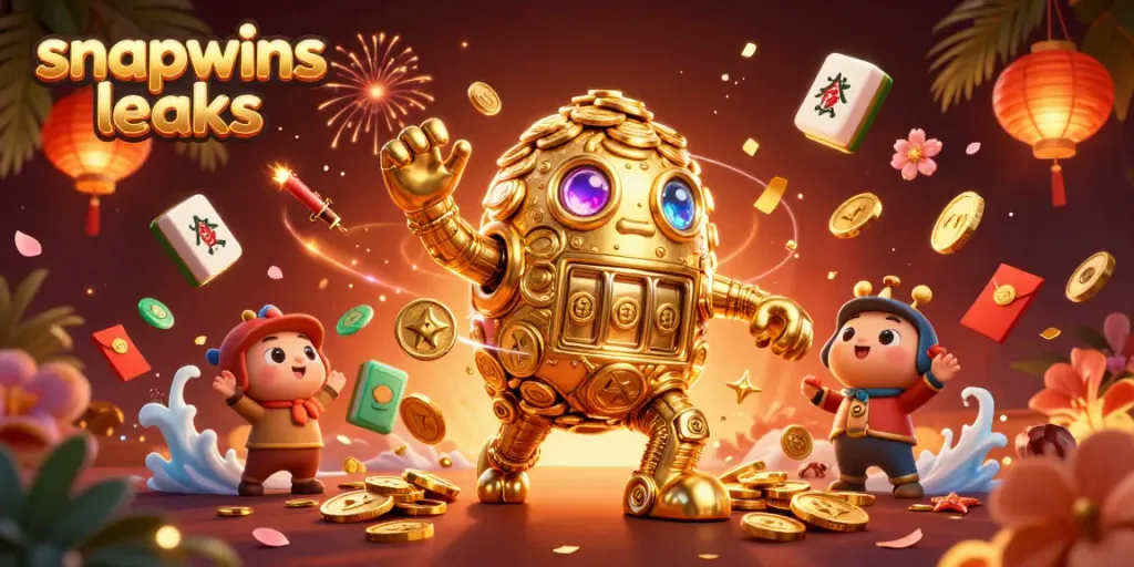 Engage with snapwins leaks through vibrant 3D illustration showcasing golden characters and casino symbols.